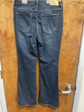 Seven 7 Slim Flare Women  s Size 10X32 Zipper Fly Denim Stretch Dark Blue Jeans