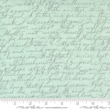 Collections for a Cause Etchings Aqua Words by Howard Marcus for Moda 1/2 Yard