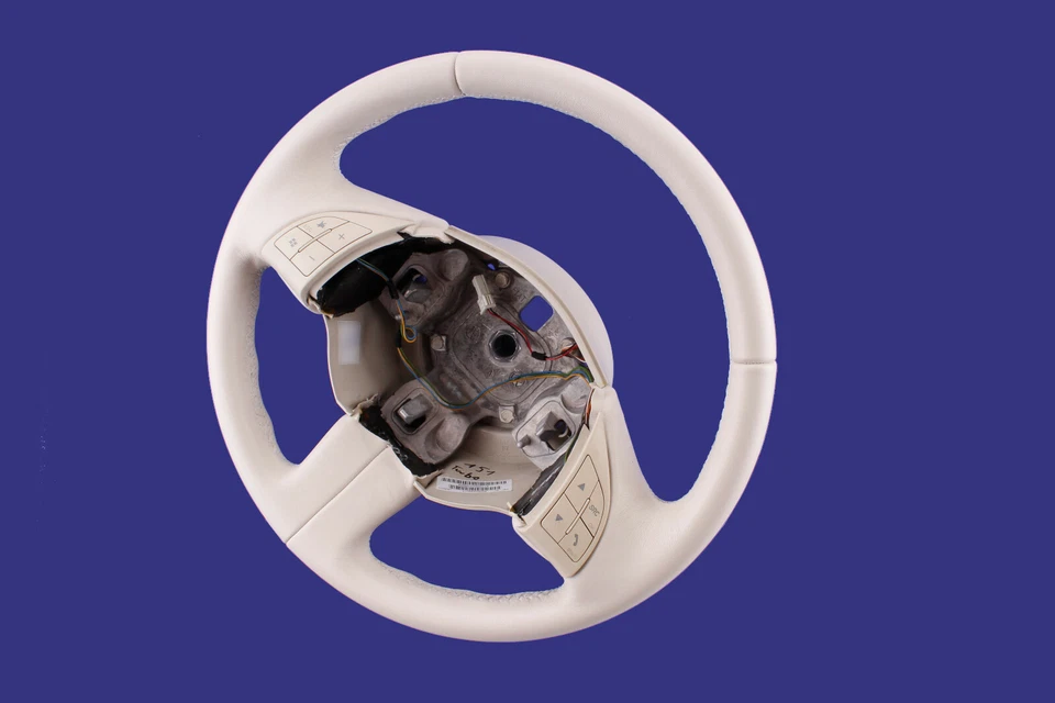 Lenkrad beziehen mit Leder für Fiat 500 JAHR 2008 Elfenbein McarStyling - Bild 3 von 4