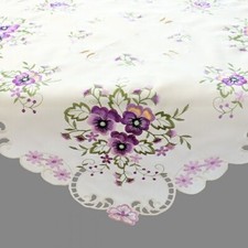 Tischdecke Stiefmütterchen Lila Frühling-Sommer Tischläufer Kissen Deckchen 1875