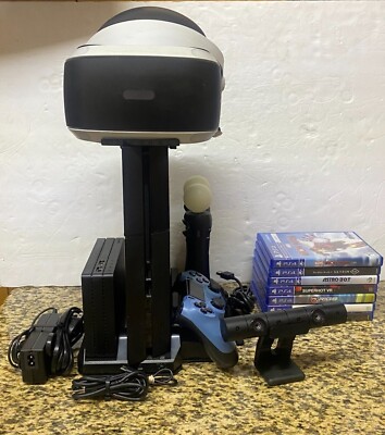 Sony PS4 -500GB Black Console CUH-1115A+Sony PlayStation VR CUH-ZVR2 w/ 7 Games 