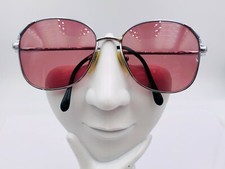 Vintage BerDel Sferoflex Silver Metal Oval Sunglasses Italy FRAMES ONLY