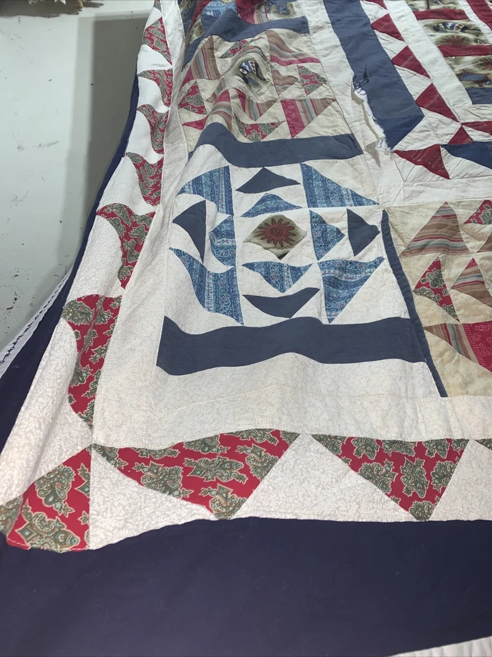 "Cortador Western Southwestern retazos acolchado defectuoso 87x88"" algodón" Foto 3 de 4