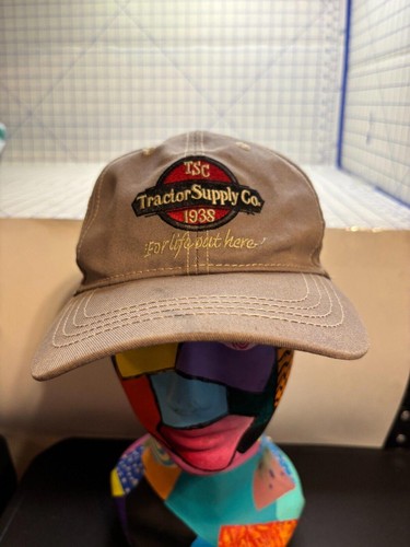 Tractor Supply Co. 1938 Tan hat contrast stitching Embroidered cap TSC 6 panel