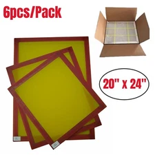 6pcs - 20" x 24"Aluminum Frame Screen Printing Screens With 230 Yellow Mesh US
