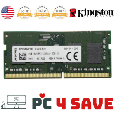 Kingston 8GB DDR4 3200MHz Laptop Memory 1RX16 PC4-3200AA 260P