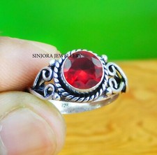 Garnet Gemstone 925 sterling silver handmade Gift Ring US size 5 to 10