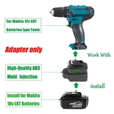 1x Adapter for Makita 18V LXT BL1840B Battery to Power for Makita 12v CXT Tools