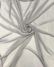 Silver Sheer High Chiffon polyester Fabric 58" wide