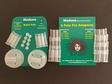 Medusa Pole Pots  Match size Small Cups  includes 8 Different Size Adaptors