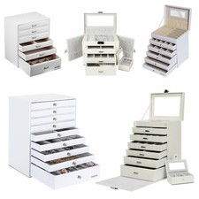 Schmuckkasten Schmuckkoffer Schmuckkästchen Schmuckschatulle Geschenk Weiß