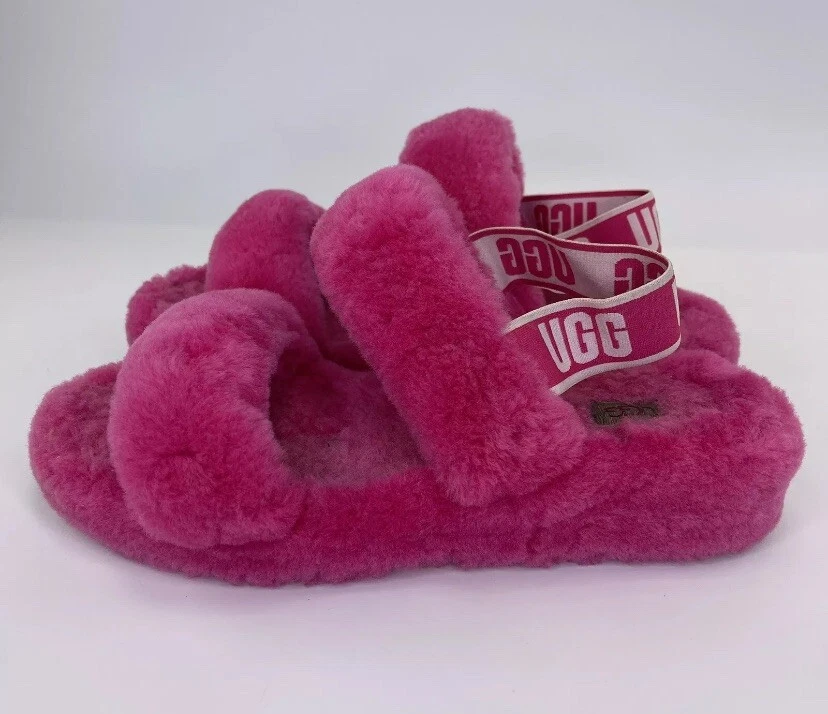 Sandali pantofole UGG donna Oh Yeah slide morbide morbide taglia 6 rosa nuovi