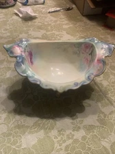 Leonard Vienna Austria 10 Inch X 8 Inch Fruit Bowl        Bexter Pink Rose