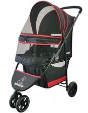 ROODO Escort 3 Wheel Dog Cat Pet Stroller,Doggie Bunny Kitty Stroller Black 