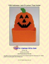 Halloween Jack-O-Lantern-Pumpkin Treat Holder- Plastic Canvas Pattern or Kit