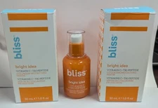 LOT OF 2 BLISS BRIGHT IDEA COLLAGEN PROTECTING SERUM 1FL OZ EA NIB U GET 2 BOXES