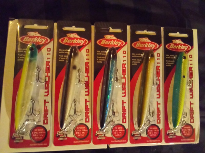 Lot Of 5 Berkley Drift Walker 110 1/2OZ Sexy Back Oli Shd CJ Shd Blu Bull MF Shd