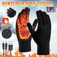 Electric USB Heated Gloves Winter Warming Thermal Ski Snow Outdoor Hand Warmer