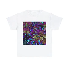 Unisex Adult T Shirt Psychedelic Neon Tropical Futuristic Nature Colorful Surf