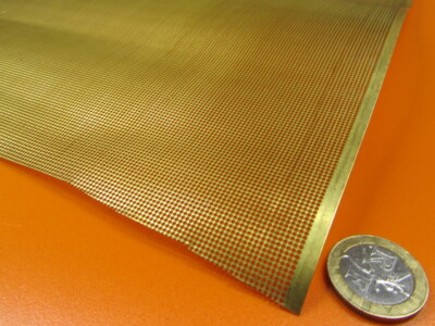 Brass Perforated Extra Thin Sheet,  .016'' Thick x 24'' x Per Ft, .024'' Hole Dia.