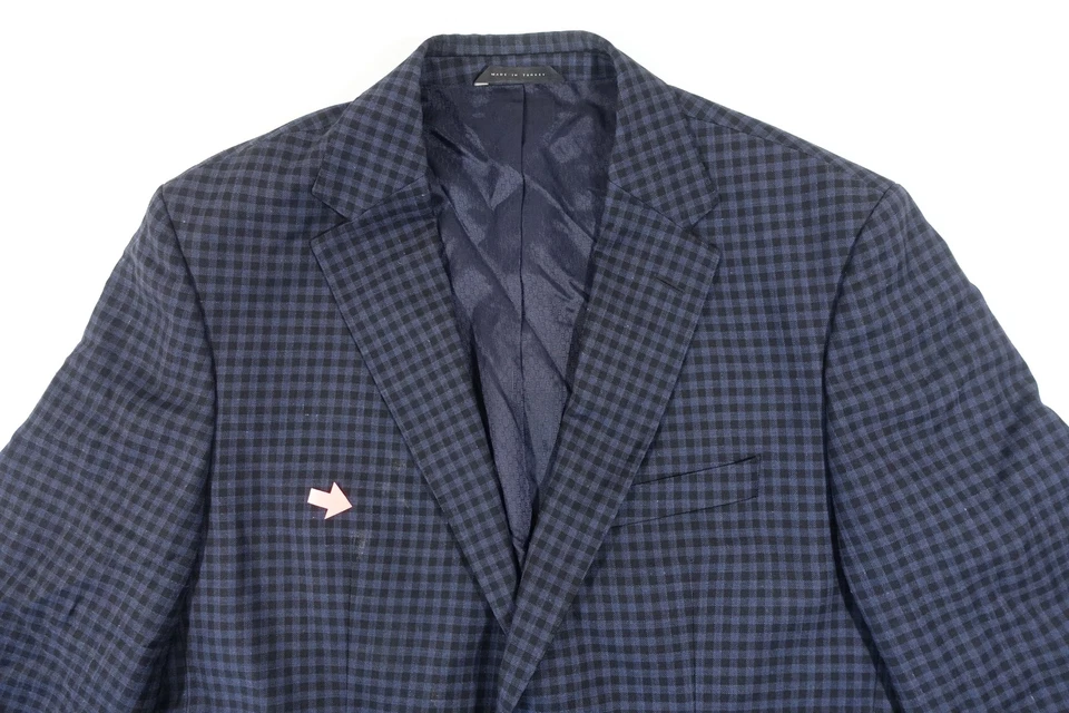 CHAQUETA ABRIGO DEPORTIVO BLAZER 100% LANA A CUADROS NEGRO AZUL HUGO BOSS JEWELS5 SEMINUEVA Foto 2 de 4