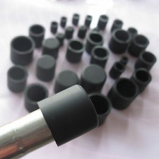 32.5 78.5mm Black/Whtie Silicone Flexible Round Tube Tubing Pipe End Cover Caps