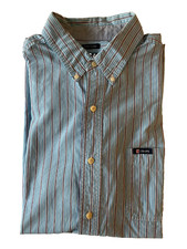 CHAPS Button Down Shirt Men's Size XL Blue Multicolor Short Sleeve Striped