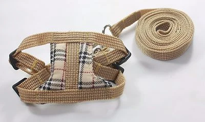 Cream Leashes lead pet soft harness small pet guinea rat Hamster Ferret leveret