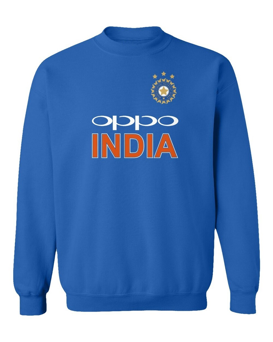 Cricket India Jersey Style Cricket New Oppo Fans Unisex Crewneck Sweater