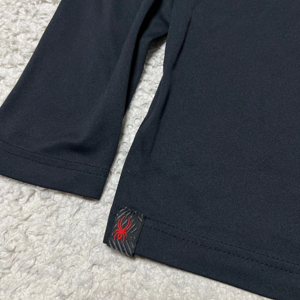 Moletom Spyder masculino 2XL XXL preto degradê de insetos meio zíper pulôver camada base - Imagem 2 de 4