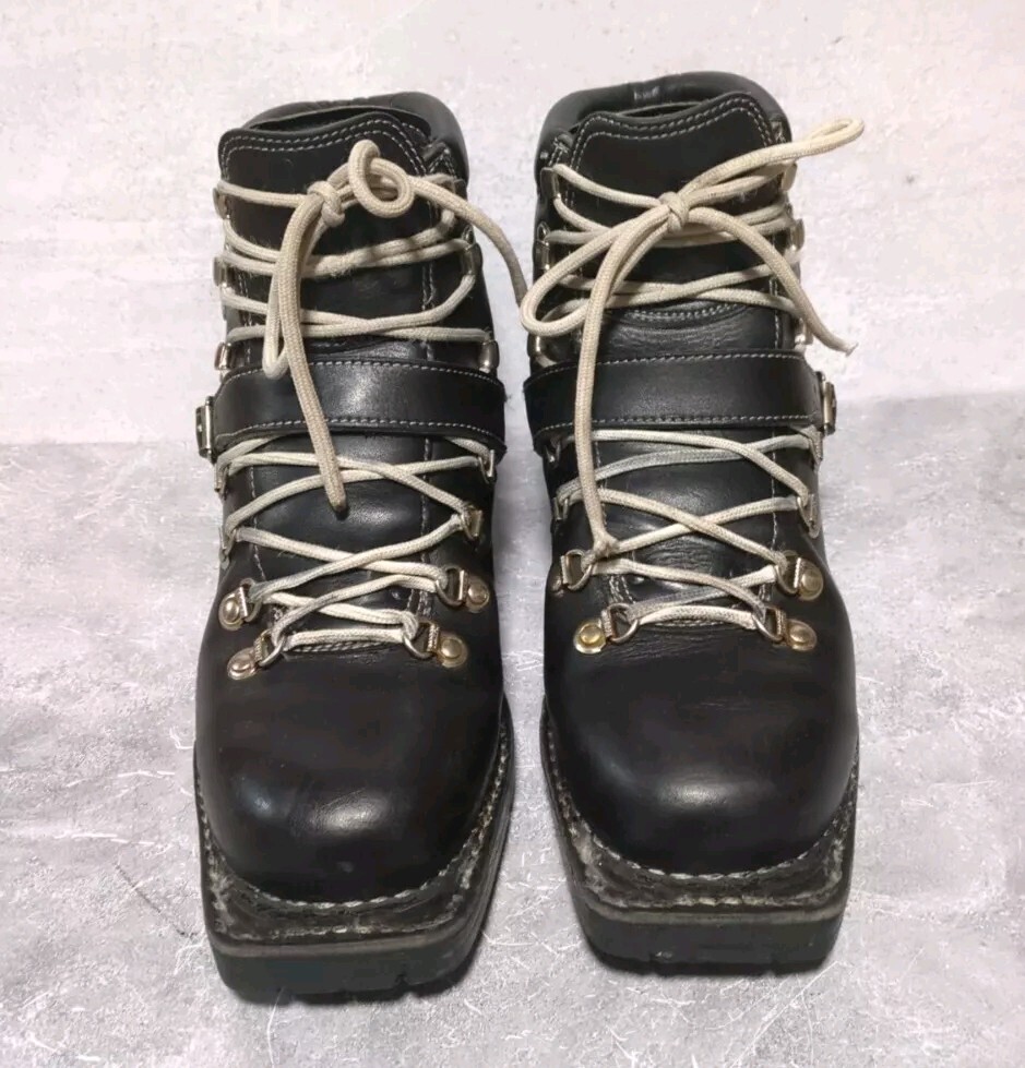 SALOMON Scarponi da sci vintage uomo Fabiano SCARPA pelle telemark 3 pin Italia taglia 7 5 N