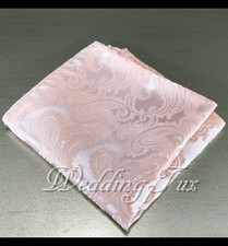 Paisley Handkerchief Only Pocket Square Hanky Light Peach Wedding Party