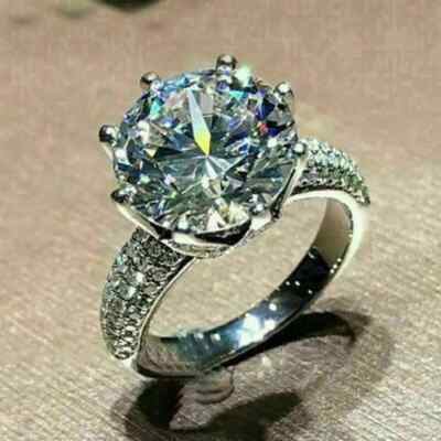 925 Sterling Silver Rings Solitaire Ring Cubic Zirconia Ring