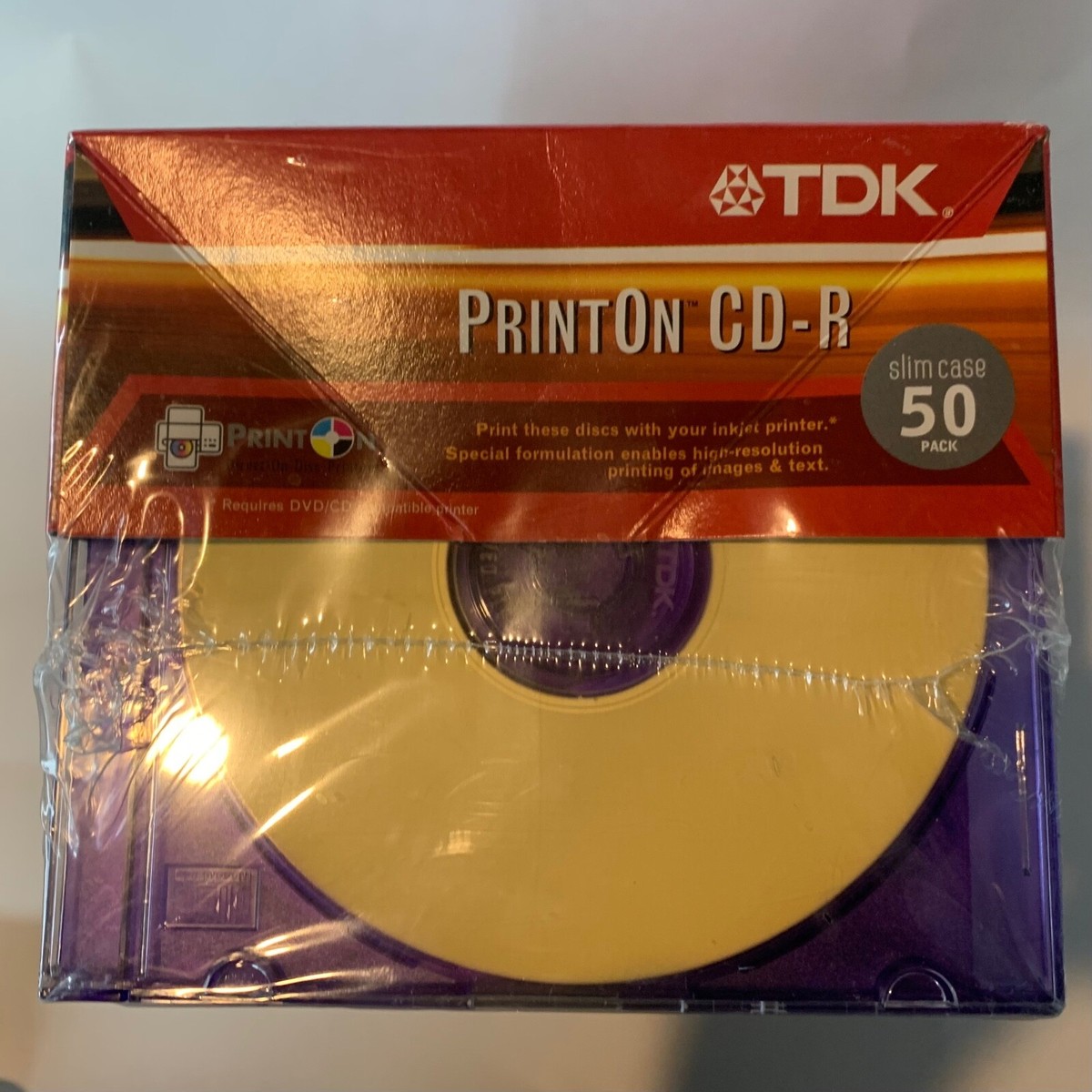 TDK Print On CD-R 80 MIN 700 MB 48X, CASE 50 Pack Brand New Sealed