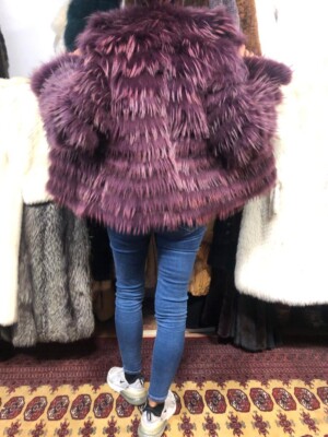 Fur Jacket Raccoon and Leather Fur Coat 36-38 RARE!