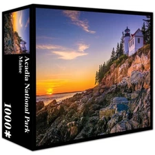 Acadia National Park Maine Bass HarborLighthouse 1000 Pc Puzzle by Pigment & Hue