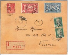 FRANCE - HISTOIRE POSTAL :  LETTRE RECOMMANDEE   a  FIUME Italie 1927
