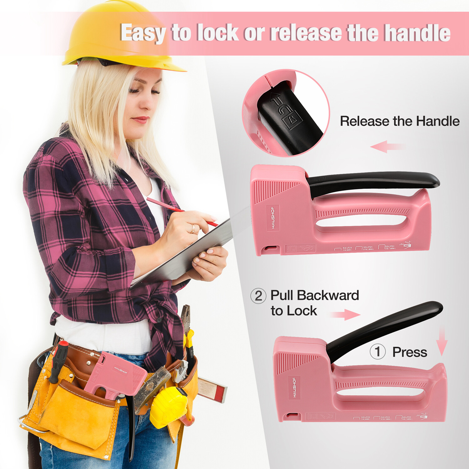 HAUSHOF Staple Gun Kit with 800pcs 5/16" Staples, Fits 1/4" 5/16" 3/8'' Staples eBay