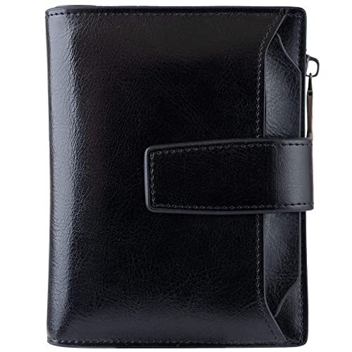 Mala Leather Women's Compact RFID Protection Purse - Soft Leather, 13 Card Slots, Zippered Coin Pocket, Approx. 4.75"x3.5"x0.75", Black - View #2