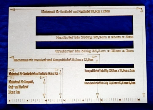 Minkaklecks 1X PORTO BRIEFSCHABLONE POSTSCHABLONE HOLZ STABIL BESCHRIFTET