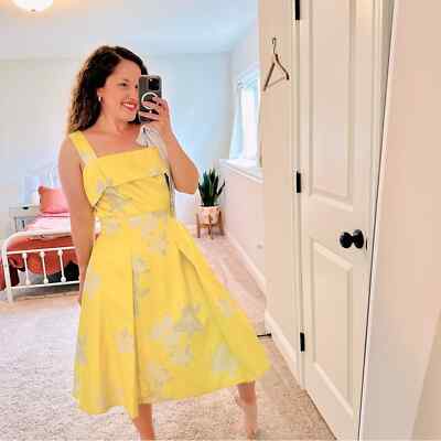 Belle Badgley Mischka Yellow Gray Floral Maxi Dress 6 | eBay Belle Badgley Mischka Yellow Gray Floral Maxi Dress 6 | eBay