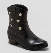 NEW Art Class Girls' Margot Western Boots Black Size 2