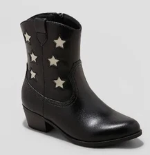 NEW Art Class Girls' Margot Western Boots Black Size 2