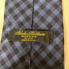 Brooks Brothers Makers 100% Silk Tie Necktie USA Made Blue Plaid Free Shipping!