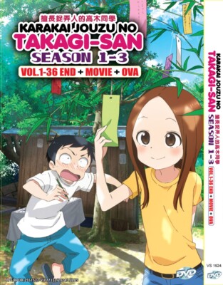 KARAKAI JOUZU NO TAKAGI-SAN SEA 1-3 VOL.1-36END+MOVIE+OVA DVD ENG DUB+FREE ANIME
