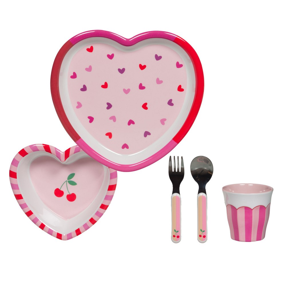 Coffret déjeuner Cœur 21 cm idéal pour les repas en famille et pique-niques