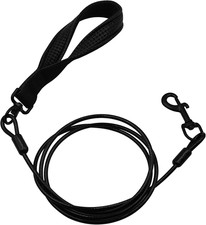 5FT Heavy Duty Steel Dog Leash with Chew Proof Handle, Wire Cable Training