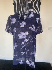 Bnwot Women?s Jaques Vert Short Sleeve Blue Floral Top Size 10