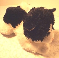 Aurora Tuxedo Cat Black  White Kitty Plush Stuffed Animal Lay Down