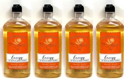 4 Bath & Body Works ENERGY  Orange & Ginger Body Wash & Foam Bath 10oz Ea